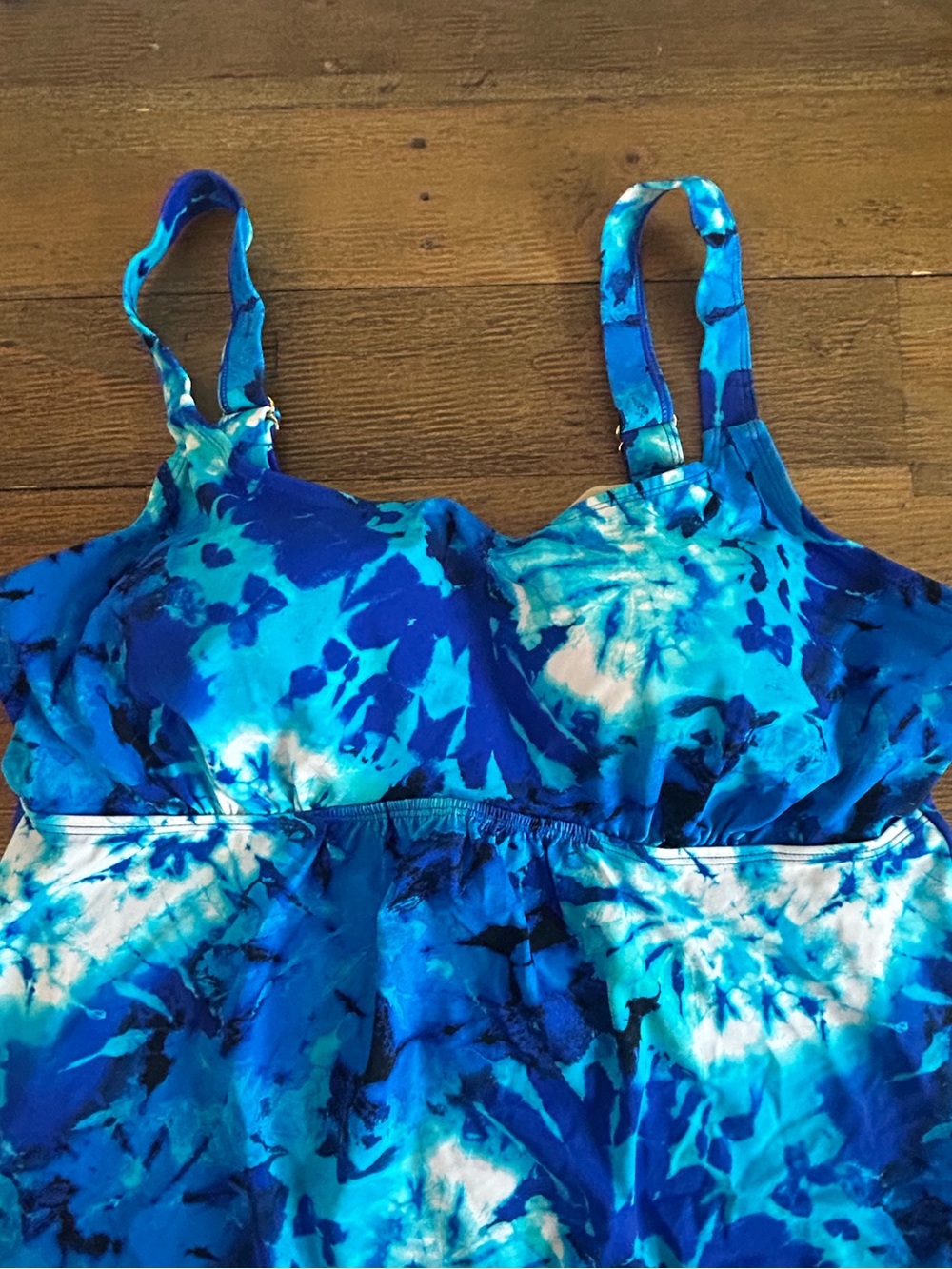 Kim Gravel x Swimsuits for all Bright Blue and white Tie-Dye Tankini Swim Set - Picture 5 of 13